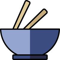 A bowl with chopsticks in it vector