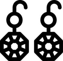 Two earrings with a black and white design vector
