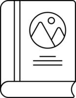 A book with a mountain and a mountain on it vector