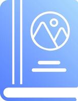 A blue book with a white icon on it vector