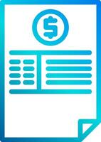 A money icon in a blue and white square vector