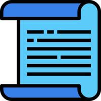 A scroll icon with a blue background vector