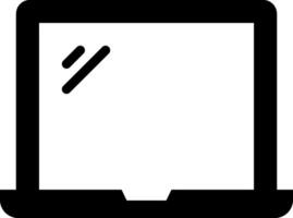 A laptop computer icon with a window open vector