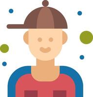 A man with a hat on his head vector