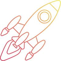 A line drawing of a rocket ship vector