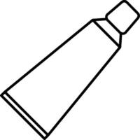 A tube of toothpaste is shown in a line drawing vector