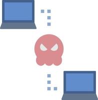 Two laptops with a pink monster on them vector