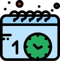 Calendar icon with clock and date vector