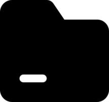 A black file folder icon on a white background vector
