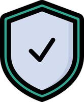 A shield with a tick mark on it vector