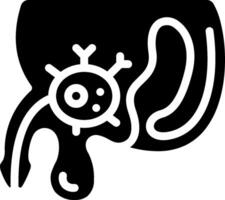 A black and white icon of a human with a virus vector