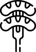 A black and white illustration of a fork with two forks vector