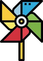 A pinwheel with colorful shapes on it vector