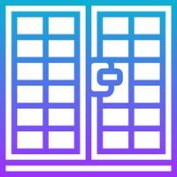 A purple and blue icon of a door with a key vector