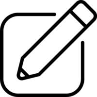 A black and white pencil icon on a white background vector