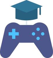 A graduation cap and a game controller vector