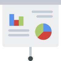 A white board with a pie chart and graph vector