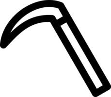 A black and white drawing of a pick axe vector
