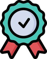 A certificate icon with a check mark vector