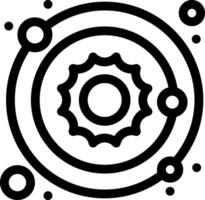 A black and white image of a gear in a circle vector