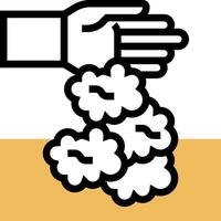 A hand is holding a cloud of dust vector