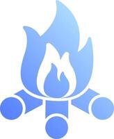A blue and white logo with a fire vector