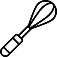 A whisk is shown in a line drawing vector
