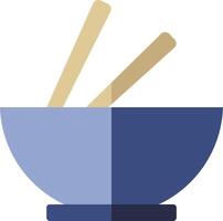 A bowl with chopsticks in it and a spoon vector