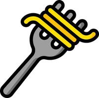 A fork with spaghetti on it vector