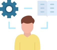 A person with a book and a gear icon vector