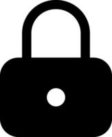 A black and white image of a padlock vector