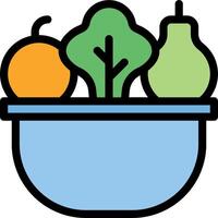 A bowl with fruit and vegetables in it vector