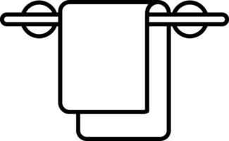 A black and white illustration of a towel hanging on a hook vector