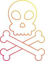 A skull and crossbones icon in a gradient color vector