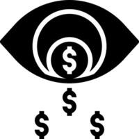 An eye with dollar signs and a dollar sign vector