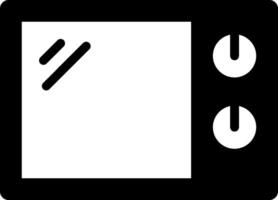 A black and white icon of a microwave vector