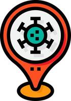 A map pin with a computer in it vector