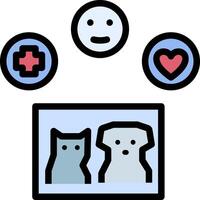 A dog and cat are sitting on a computer screen vector