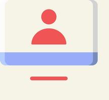 A flat icon of a person on a computer screen vector