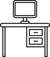 Computer desk icon vector