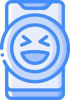 A cartoon image of a washing machine with a smiley face vector