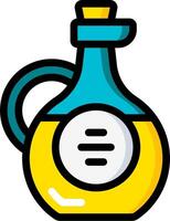 A bottle of liquid with a yellow lid vector