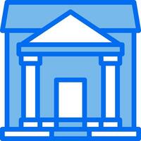 A blue building with columns and pillars vector