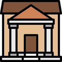A building with columns and a door vector