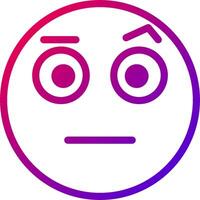 A purple and pink emoticor with a sad face vector