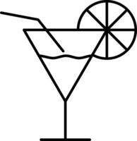 A martini glass with a slice of lemon vector