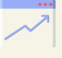 A graph is shown on a computer screen vector