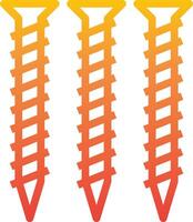 Three different types of screws on a white background vector