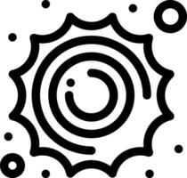 A black and white logo with a sun and circles vector