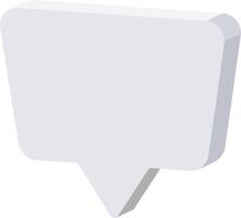 A white speech bubble icon on a white background vector